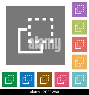 Bring element to front flat icons on simple color square backgrounds Stock Vector