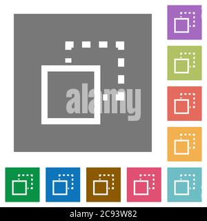 Send element to back flat icons on simple color square backgrounds Stock Vector