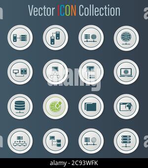 Global remote access icons set. Outline set of global remote access ...