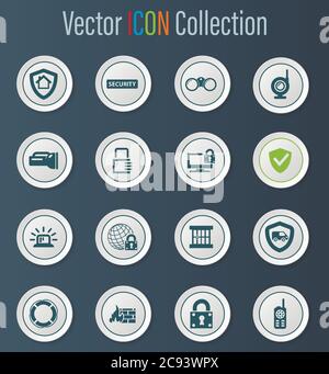 Security and protection icons set Stock Vector