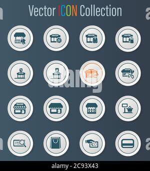 Shop icons set Stock Vector