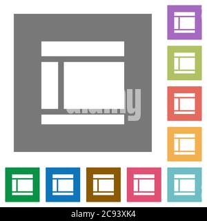 Two columned web layout flat white icons on round color backgrounds. 17 ...
