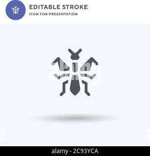 Mantis icon vector, filled flat sign, solid pictogram isolated on white, logo illustration. Mantis icon for presentation. Stock Vector