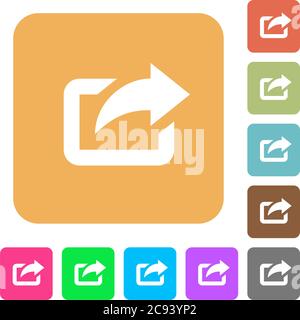 Export with upper right arrow color flat icons in rounded square frames ...