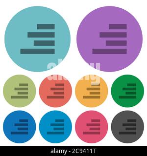 Text align right darker flat icons on color round background Stock ...