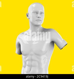 Modern statue on pop art background - 3D Stock Photo