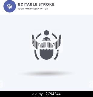 Beetle icon vector, filled flat sign, solid pictogram isolated on white, logo illustration. Beetle icon for presentation. Stock Vector