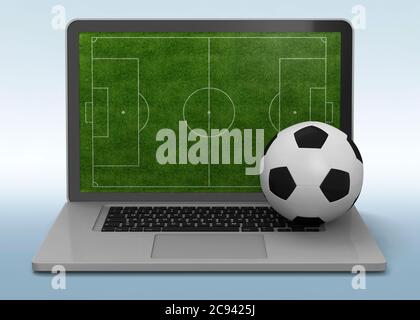 Virtually Playing Soccer - 3D Stock Photo