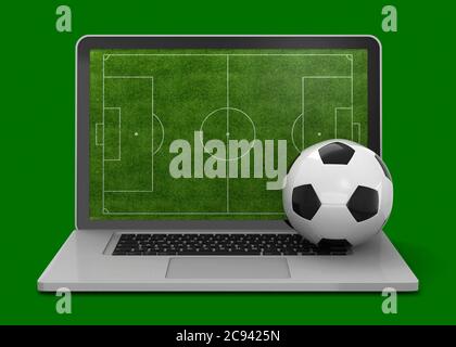 Virtually Playing Soccer - 3D Stock Photo