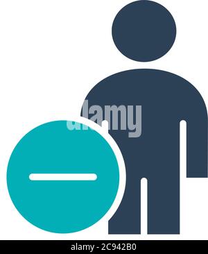 User profile with minus colored icon. Dismissed employee symbol Stock Vector