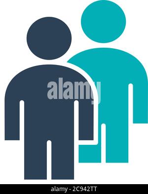 Two user profile colored icon. Couple, mates symbol Stock Vector