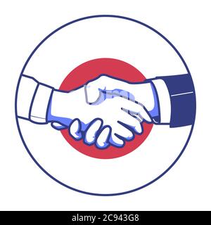 business hand shake illustration. premium vector Stock Vector