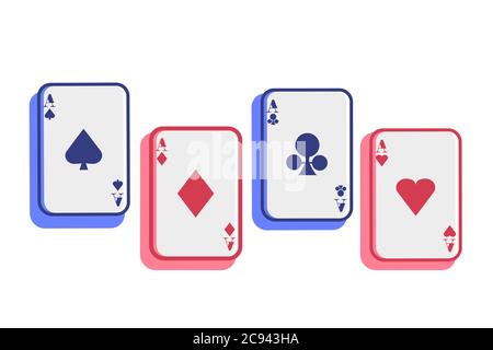 playing arts with aces icon. premium vector Stock Vector