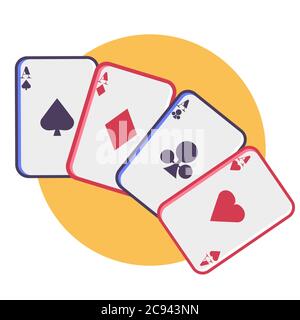 playing arts with aces icon. premium vector Stock Vector