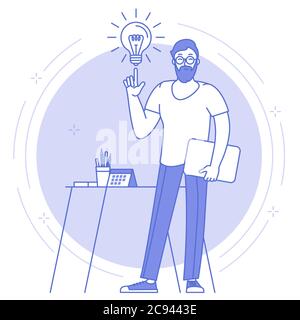bright idea, creative and business solution Stock Vector