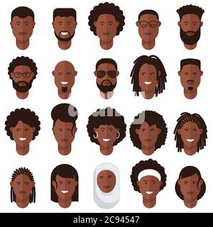 Avatar icon set isolated on white Stock Vector