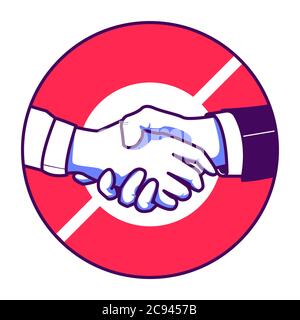 no hand shake illustration. premium vector Stock Vector