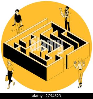 business vector maze concept Stock Vector