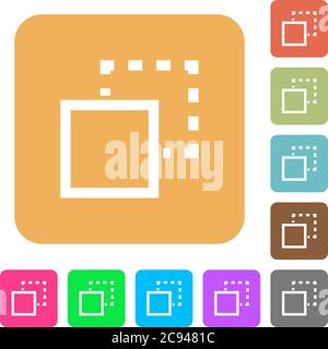Send element to back flat icons on rounded square vivid color backgrounds. Stock Vector