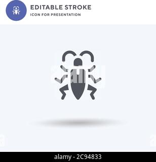 Cricket icon vector, filled flat sign, solid pictogram isolated on white, logo illustration. Cricket icon for presentation. Stock Vector
