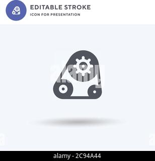 Mechanism icon vector, filled flat sign, solid pictogram isolated on white, logo illustration. Mechanism icon for presentation. Stock Vector