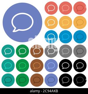 Empty comment bubble multi colored flat icons on round backgrounds. Included white, light and dark icon variations for hover and active status effects Stock Vector