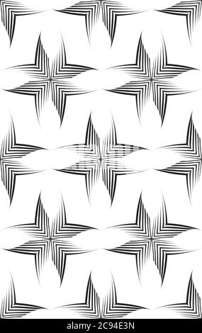 Seamless vector pattern of uneven lines drawn with a pen in the form of corners or rhombuses.Geometric pattern, texture for textile or wallpaper Stock Vector