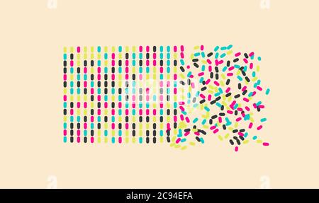 Big data graph visualization. Motion vector illustration. Coding process. Can be used for advertising, marketing and presentation. Stock Vector