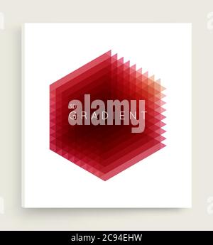 Cover design template. Abstract geometric background with realistic cube. 3d vector illustration for advertising, marketing and presentation. Stock Vector
