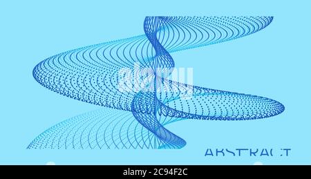 Sound waves. Big data visualization. Array with dynamic particles. Abstract grid design. 3d vector illustration for science or technology. Stock Vector