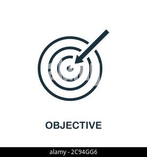 Objective icon. Simple element from community management collection. Filled Objective icon for templates, infographics and more Stock Vector