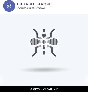Mosquito icon vector, filled flat sign, solid pictogram isolated on white, logo illustration. Mosquito icon for presentation. Stock Vector