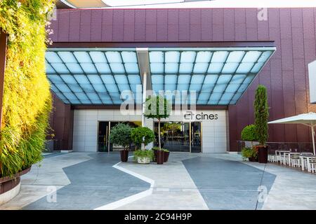 Huelva, Spain - July 27, 2020: Artesiete brand cinema in Holea Shopping center. Stock Photo