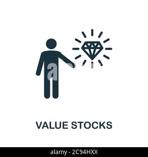Value Stocks icon. Simple element from community management collection. Filled Value Stocks icon for templates, infographics and more Stock Vector