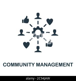 Community Management icon. Simple creative element. Filled Community Management icon for templates, infographics and more Stock Vector