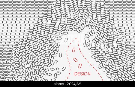 Concept vector illustration for presentation and marketing. Irregular array of ovals. Stock Vector