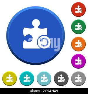 Undo plugin changes round color beveled buttons with smooth surfaces and flat white icons Stock Vector