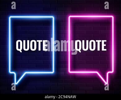 Vector Retro Neon Glowing Speech Bubble Frames Stock Vector
