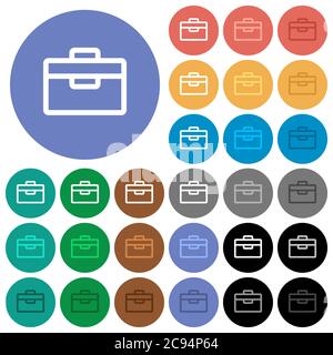 Toolbox multi colored flat icons on round backgrounds. Included white, light and dark icon variations for hover and active status effects, and bonus s Stock Vector