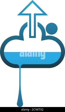 Up cloud icon logo design concept vector illustation Stock Vector