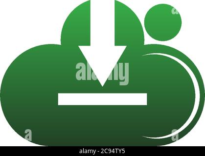 Down cloud icon logo design concept vector illustation Stock Vector