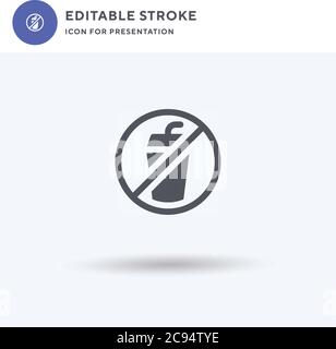 No Drinks icon vector, filled flat sign, solid pictogram isolated on white, logo illustration. No Drinks icon for presentation. Stock Vector