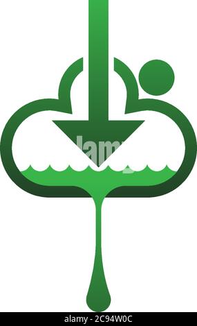 Down cloud icon logo design concept vector illustation Stock Vector