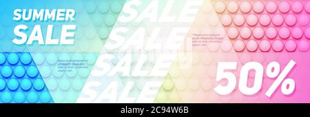 Sale concept banner - creative vector illustration with multicolored abstract background. Stock Vector