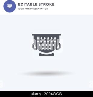Strainer icon vector, filled flat sign, solid pictogram isolated on white, logo illustration. Strainer icon for presentation. Stock Vector