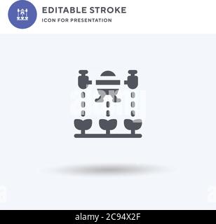 Irrigation icon vector, filled flat sign, solid pictogram isolated on white, logo illustration. Irrigation icon for presentation. Stock Vector