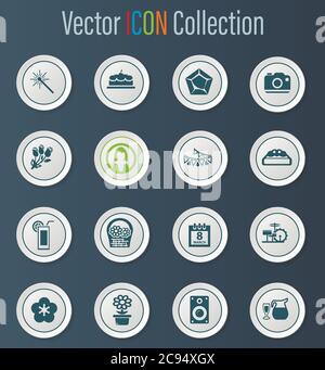 Women's Day icons set Stock Vector