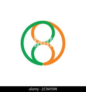 number eight linked geometric lines vector Stock Vector