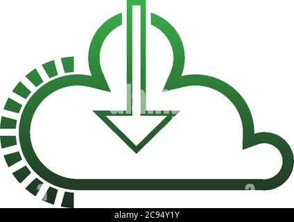 Down cloud icon logo design concept vector illustation Stock Vector