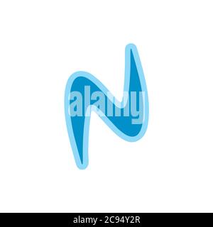 letter n simple curves design logo vector Stock Vector